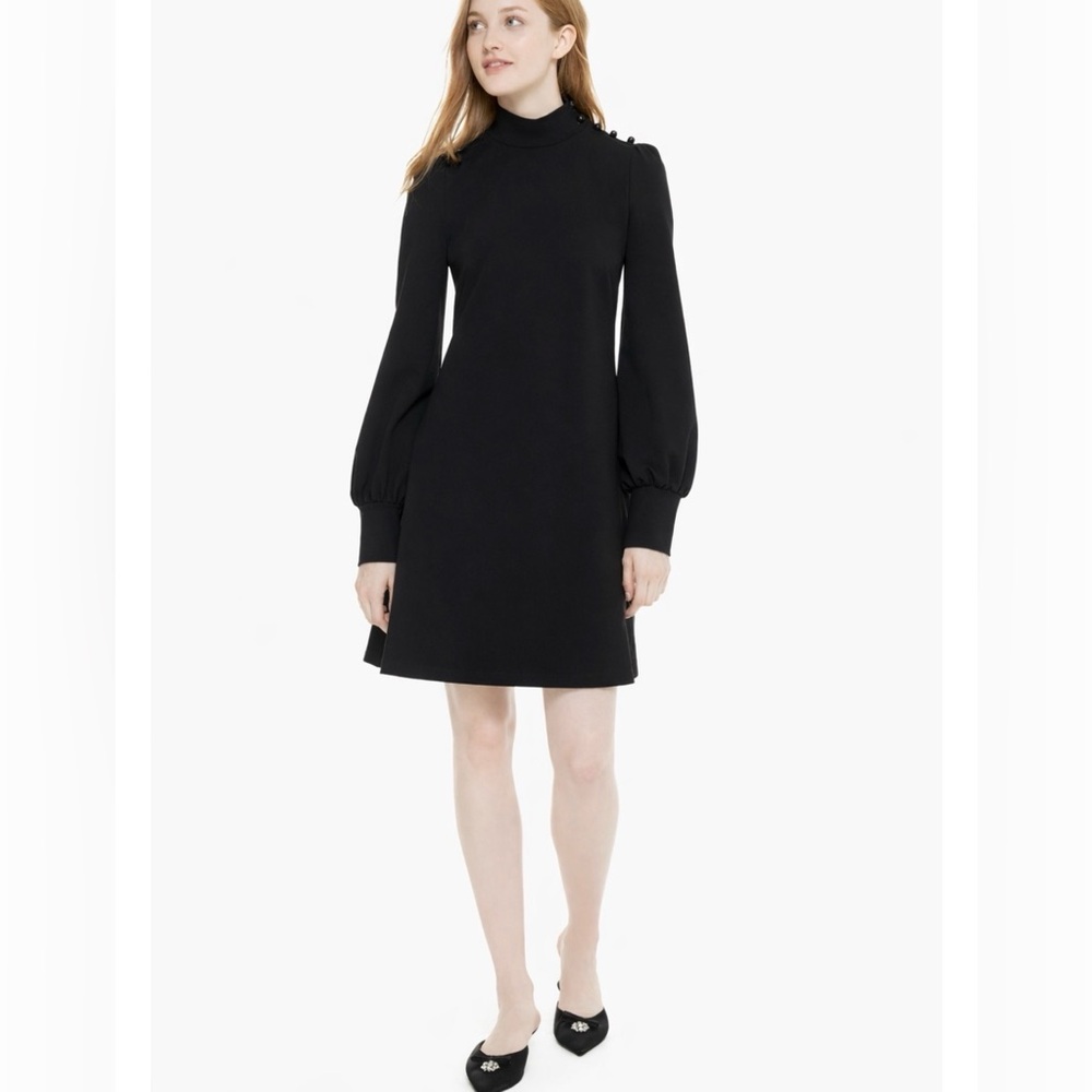 Kate Spade New York Mockneck Ponte Dress Broome Street Black Large Fit and Flare